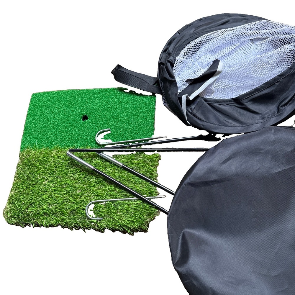 Golf Chipping Net With Hitting Mat Practice Set Pop-Up Target Training Gift